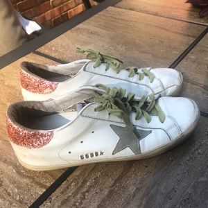 Golden Goose Women’s Superstar White Pink Glitter